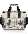 Desert Cowboy Style Go To Insulated Lunch Bag with Shoulder Strap 15L featuring cowboy scene, tear and water-resistant
