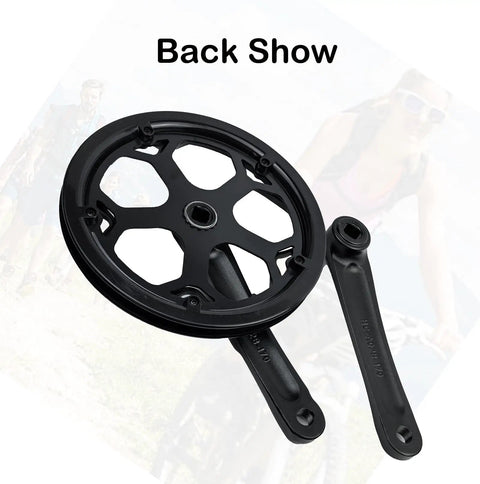 Back view of Universal Square Crankset for Mountain Bikes, 6 7 8 Speed, 48T 52T Chainrings, 170mm Crank Arm, Forged Aluminum 6061 T6
