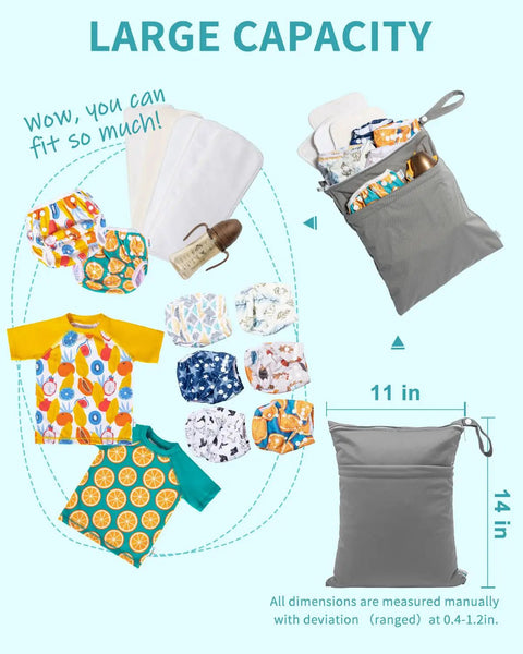 Waterproof Wet Dry Bags Set Of 3 Pack Must Have For Swimsuits Diapers Beach Pool And Gym Gear With Two Pockets Reusable Travel Organizers