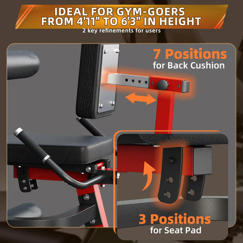 Heavy Duty Leg Extension And Curl Machine For Home Gym with adjustable back and seat positions for customized comfort