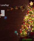 Person using Wireless Remote Outlet Switch Kit With 656 Foot Range No Wiring Required Pre Programmed for Christmas lights.