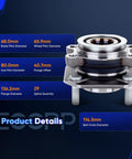 Beefed Up Front Wheel Hub And Bearing Assembly For Nissan Sentra 2007 To 2012 With ABS Tone Ring Sensor 4 Lugs OE Grade