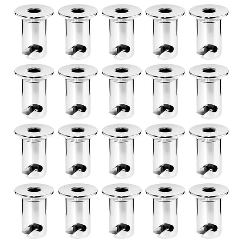 Beefed Up 7075 Aluminum Dzus Quarter Turn Fasteners With Chrome Finish And Flush Allen Head For Custom Street Builds Heavy Duty Corrosion Resistant Hardware Pack Of 20 arranged in a grid.