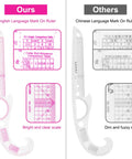 Comparison of Top Shelf 13 Piece French Curve Ruler Set For Sewing Pattern Drafting, highlighting clear English marks and usage.