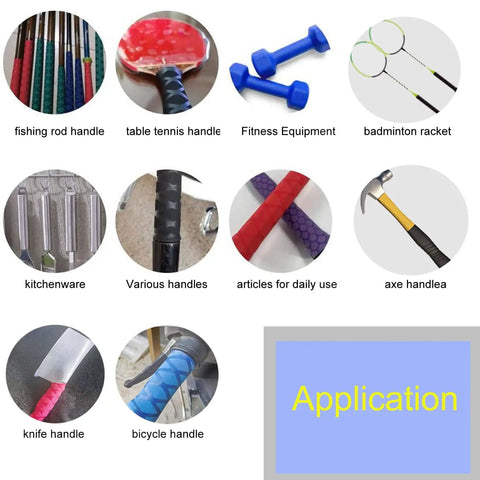 X Tube Heat Shrink Sleeve uses: fishing rod handle, table tennis handle, badminton racket, fitness equipment, kitchenware, axe handle