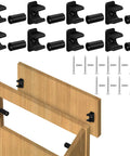 Upgrade Your Cabinetry With These Eight Black False Front Drawer Clips Heavy Duty Plastic Waterproof Design Includes Mounting Screws for a cabinet assembly.