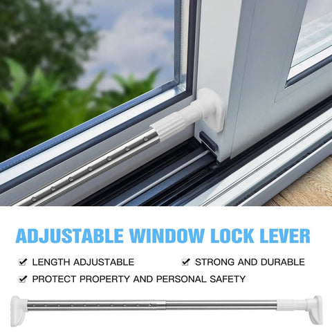 Sturdy Stainless Steel Adjustable Window Security Bar For Sliding Windows 18 To 30 Inches Privacy And Safety Lock Anti Lift Guard Lets Fresh Air In While Keeping Intruders Out Ideal For Home Cabin Apartment installed on window