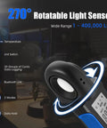 Bluetooth Light Meter With App For Indoor Plants Photography And Aquarium Lighting AIOMEST Digital Lumen Tester 0.1 To 400000 Lux FC Range 270 Degree Rotating Sensor Real Time Monitoring And Data Logging, 270° sensor
