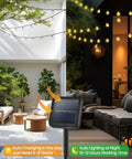 64ft 100 LED Crystal Globe Solar String Lights Outdoor Waterproof With 8 Lighting Modes for patio garden evening view