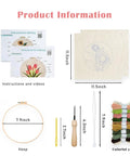 Punch Needle Embroidery Kit Beginner Friendly Two Pack With Tools Embroidery Hoops Fabrics Threads Flower Pattern