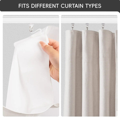 Durable Aluminum Ceiling Curtain Track With Roller Hooks White 9Ft To 12Ft Easy No Fuss Install Smooth Glide For Drapes And Sheer Curtains Rust Resistant And High Quality, fits sheer and drape curtains