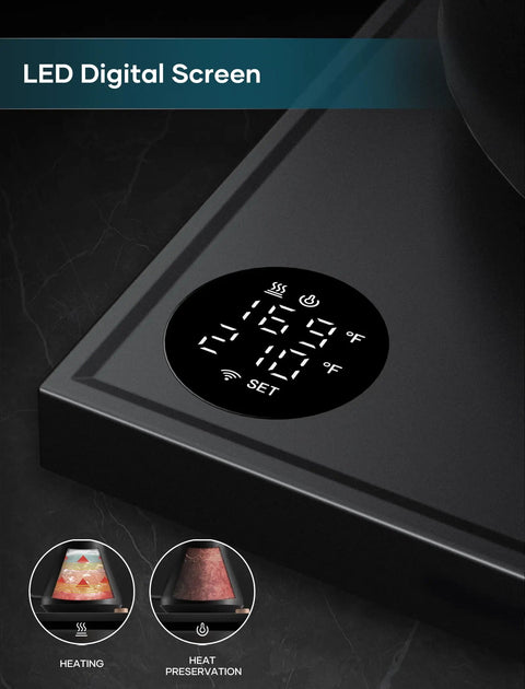 LED digital screen on Gooseneck Electric Kettle With Plus Or Minus One Degree Fahrenheit Precision, Stainless Steel Interior, Black