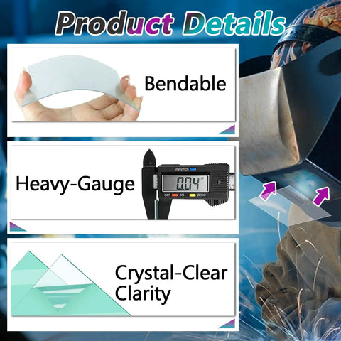 30 Pack Outside Clear Cover Lens For 1740 1840 Series Welding Helmets, Compatible With KP3043-1, Replacement Cover Lens 4.5 By 3.94 Inches