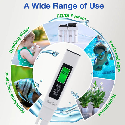4 In 1 TDS EC Temperature Meter For Drinking Water, Hydroponics, Aquarium, Pool And RO Systems in promotional image