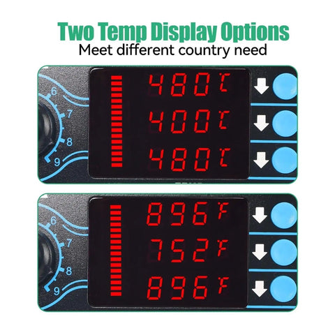 High Power 1200W Soldering And Rework Station With Preheater And Hot Air Gun dual temperature display options