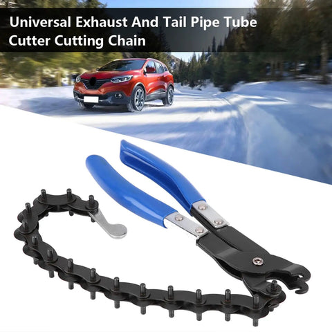Universal Exhaust And Tail Pipe Cutter Tool With Fifteen Blades, Heavy Duty Carbon Steel, Cuts Three Quarter Inch To Three Inch Pipes In Just A Quarter Turn, Perfect For Quick Clean Cuts And Tough Auto Repair Jobs, chain cutter