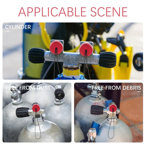 Scuba Tank Valve Protector Cap Red Dust Plug Cover With External Thread For Diving Gas Bottle End Cap And Air Regulator Valve