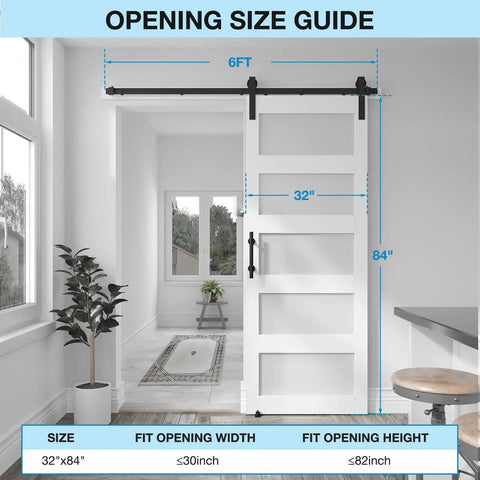 Kick Up Your Home Game With This Slick 32 By 84 Inch Five Panel Sliding Glass Barn Door Full Four Foot Hardware Kit Built Tight Mdf Frosted Privacy Glass Super Smooth Room Divider Nailing Modern Interior Vibes Today, size guide for barn door.