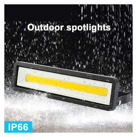 JUDYSSY 220 Led Flood Llight 50W Ip65 Waterproof Landscape Outdoor Housing Garden Lighting Wall Lamp Reflector Project Floodlight for Court,Garden,Warehouse,Cold Whitew in rain with IP66 rating.
