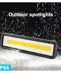 JUDYSSY 220 Led Flood Llight 50W Ip65 Waterproof Landscape Outdoor Housing Garden Lighting Wall Lamp Reflector Project Floodlight for Court,Garden,Warehouse，Warm White-，Warm White-White in the rain.