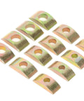 Half Moon Nuts And Washers Kit All In One 30 Piece Set M6 M8 M10 solid lock washers on white background
