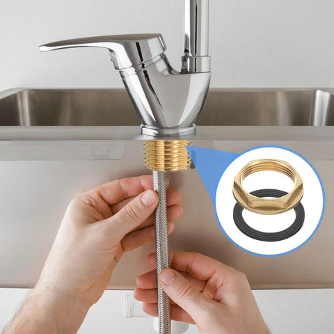Real Deal Brass Faucet Lock Nut With Silicone Washer For G1 Female Pipe Threading Heavy Duty Kitchen Basin Sink Plumbing install