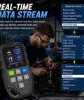 Plug And Play OBD2 Scanner Car Code Reader For Mitsubishi Ek X Ev Plus Ek Space shows live data display and diagnostics in a mechanic's hands.