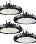 Four High Bay LED Shop Light 150W, 150 Lumens Per Watt Bright Industrial Ceiling Light, CRI Greater Than 80, UGR Under 22