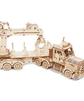 3D Wooden Puzzle for Adults and Teens, Mechanical Truck Crane Model Kit, DIY Wood Craft Hobby Toy, Family Project for Hobbyists, Women and Men, 428 Pieces, Challenging Hands On Build, Educational Fun wooden truck crane model with cab and hook