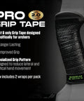 Archery Grip Tape Version 2 Pro For A Steady Grip In Wet Or Dry Conditions Two Wrap Pack on bow handle, black textured design