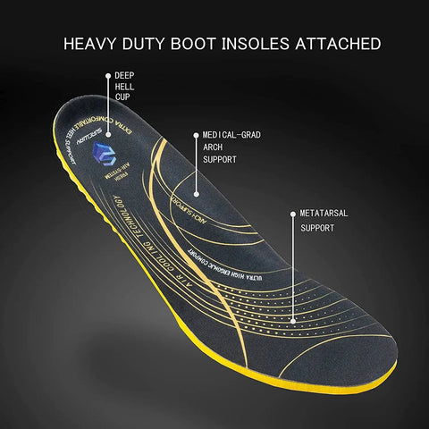 Heavy duty insoles for Men Slip On Work Boots With Composite Toe Lightweight Tough As Nails Water Resistant Electric Hazard Safe