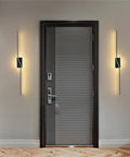 JGSYD Dimmable Led Wall Light with Remote Control Long Strip Modern Simple Aluminum Indoor Wall Sconce Background Linear Wall Lighting Fixture Bedside Decoration Livingroom,Black-80Cm beside a front door.