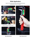 6-Inch Digital Caliper With USB-C Rechargeable Backlight LCD showing various measurements like outside, internal, step, and depth.