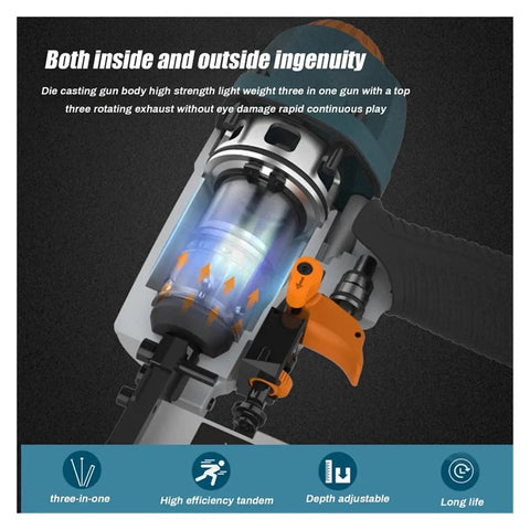 Lightweight Pneumatic Air Nailer For Carpentry With Adjustable Depth Control And Ergonomic Grip Runs Smooth On Brad Nails For Rock Solid Finish Work That Delivers Dead Sure Accuracy Every Time