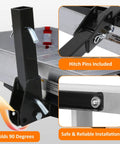 Heavy Duty Folding Aluminum Cargo Carrier Basket, 50x22 Inches, 500-Pound Capacity, with hitch pins and high side rails