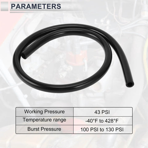 Universal Silicone Vacuum Hose For Automotive Use High Temperature 3.3 Ft Long 12mm ID 3mm Wall Thickness 18mm Outer Diameter