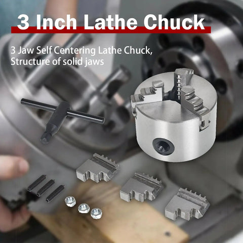 Self Centering 3 Jaw Lathe Chuck 3 Inch Manual Chuck 80mm Size With 2 Jaw Set K11 80 High Torque 40 Nm Max 4000 RPM Built To Last