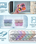 4 Pack Snack Containers Divided Bento Snack Box with 4 Compartments Reusable Meal Prep Lunch for Kids and Adults in microwave, freezer, dishwasher