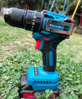 Badass 21V Rechargeable Cordless Drill Kit with 10mm Keyless Chuck and Dual Speed Settings featuring ergonomic grip and battery.