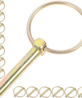 Galvanized Lynch Pin Kit With Ring, 16 Piece Heavy Duty Safety Pins for farm tractors close-up