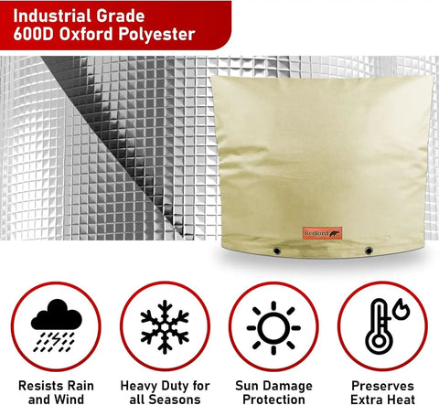 Cold Snap Backflow Preventer Insulation Cover For Outdoor Sprinklers And Well Pumps 30 Inch By 24 Inch UV Resistant Winter Shield Beige