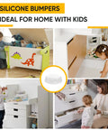 Clear Self Adhesive Cabinet Bumpers Pack Of 256 One Half Inch Rubber Pads for quiet drawers and cupboards, home use with kids.