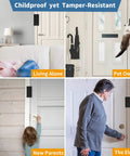 Heavy Duty Aluminum Door Lock Reinforcement For Front Doors Tough As Nails Kick Resistant Security Latch displayed in home settings with varied users.