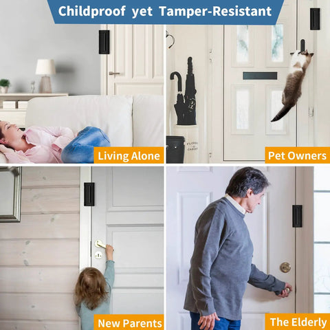Heavy Duty Aluminum Door Lock Reinforcement For Front Doors Tough As Nails Kick Resistant Security Latch displayed in home settings with varied users.