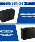 Beefy Solid Rubber Auto Lift Pads 3000Lb Heavy Duty Jack Stand Blocks Anti Slip For 2 Post And 4 Post Car Lifts RV And Garage Floor Jacks 6.33 Inch By 4.75 Inch By 2 Inch 4 Pack with diamond-shaped surface and smooth surface for enhanced stability.