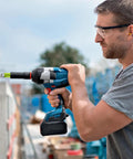 Person using a power drill with a Magnetic Screwdriver Bit Holder With Aluminum Alloy Body Demagnetizer Accessory for quick retention