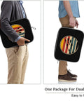 Scuba Inspired 14 Inch Laptop Sleeve And Protective Carry Case showing front design with snowflake cloth, carried by two people