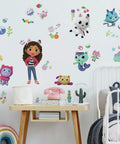 Gabby's Dollhouse Peel And Stick Wall Decals Set With 42 Pieces In Pink Purple Blue, Easy Peel And Stick Application On Smooth Surfaces