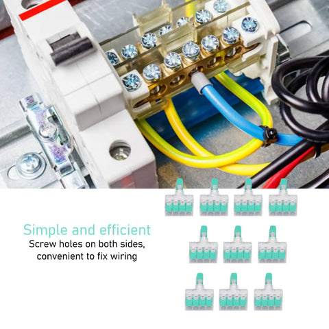 Ten Pack Lever Wire Connectors One In Four Out Copper Quick Push In Electrical Connectors with PA Housing for 10-20 AWG Wire
