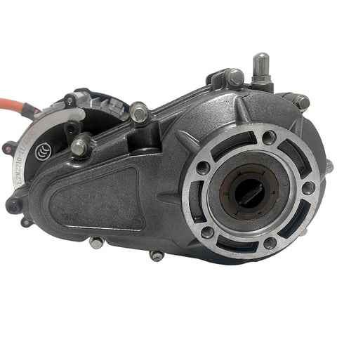 Badass Heavy Duty Rear Axle Kit For Go Kart And Dolly With 48 Volt 1000 Watt Brushless Motor close-up of gearbox assembly.